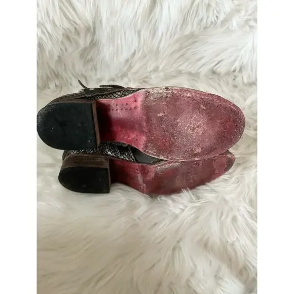 FREEBIRD BY STEVEN Belfast Booties 9 Black Multi Snakeskin